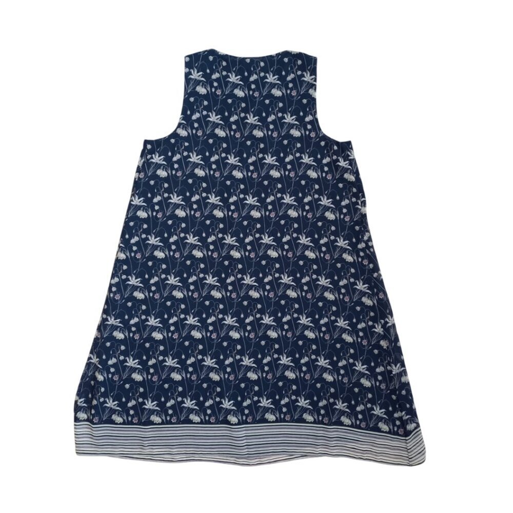 Max Studio Navy Blue Floral Sleeveless Dress - A-Line Mini Dress, Size S - Picture 2 of 8